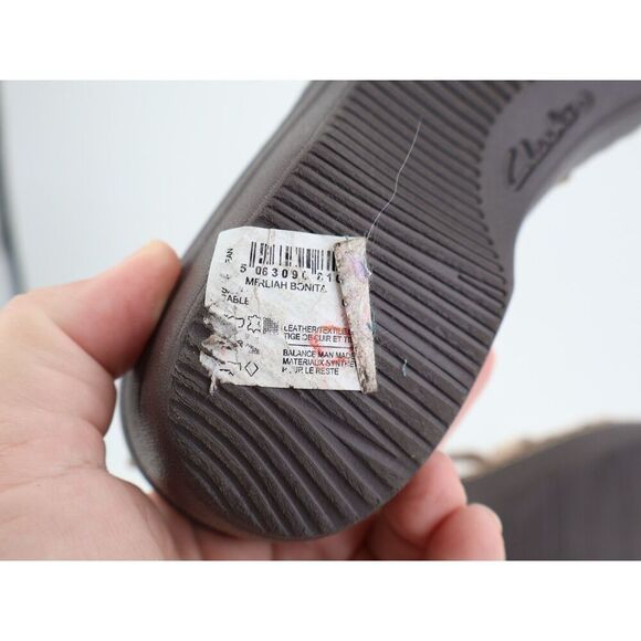 Clarks Merliah Bonita Sandal Women's Size 8.5 Blush Beige Strappy Low Wedge - Picture 10 of 12